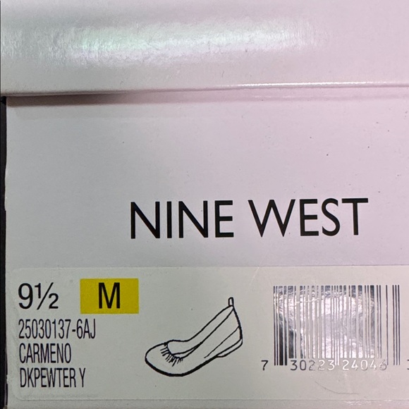 Nine West Dark Pewter Ballet Flats - Picture 1 of 3